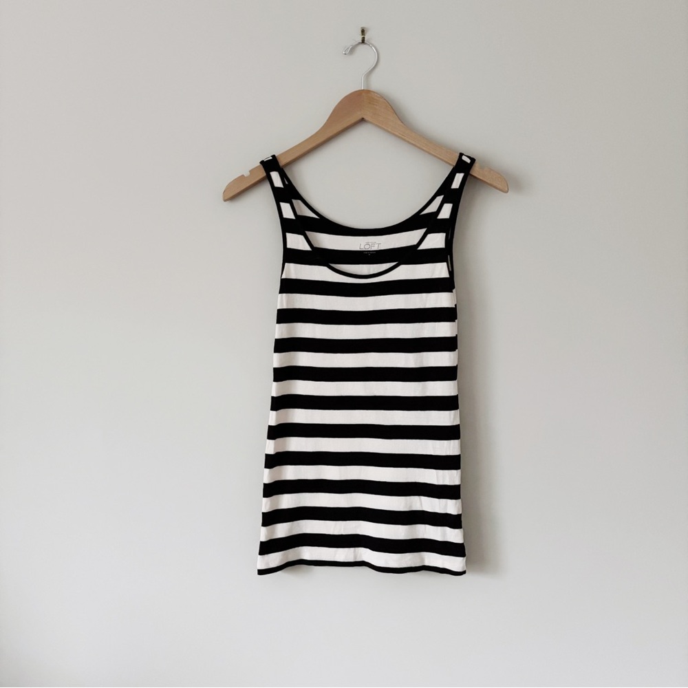 Loft Black & Cream Stripe Loft Tank